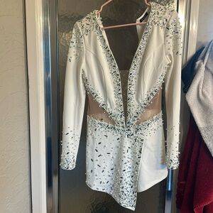 Cream romper with rhinestones